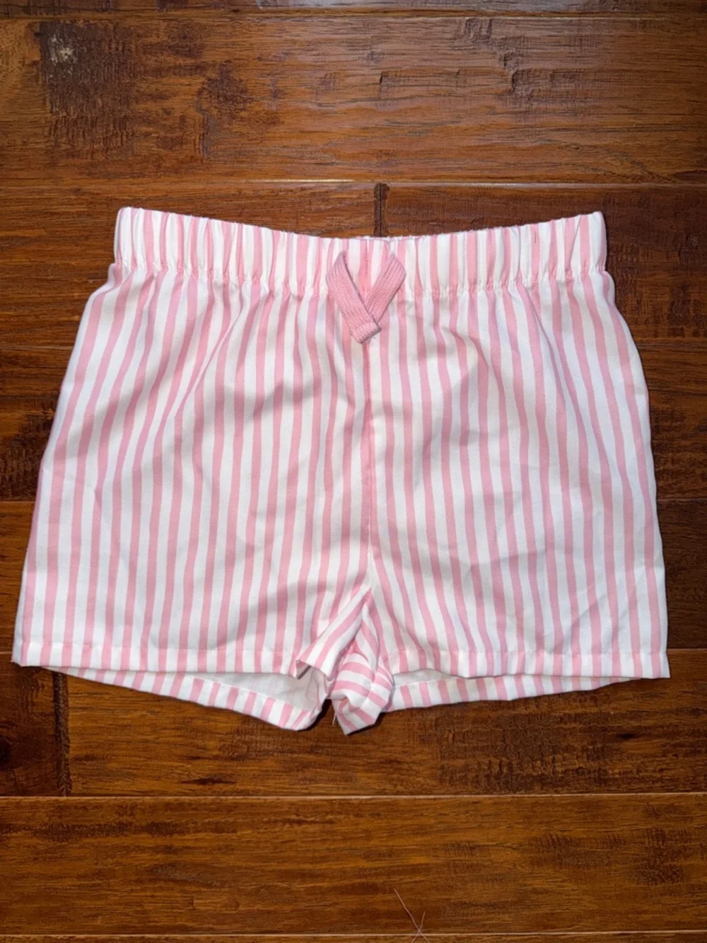 Tahari Girl Pink & White Striped Lightweight Shorts, size 10/12